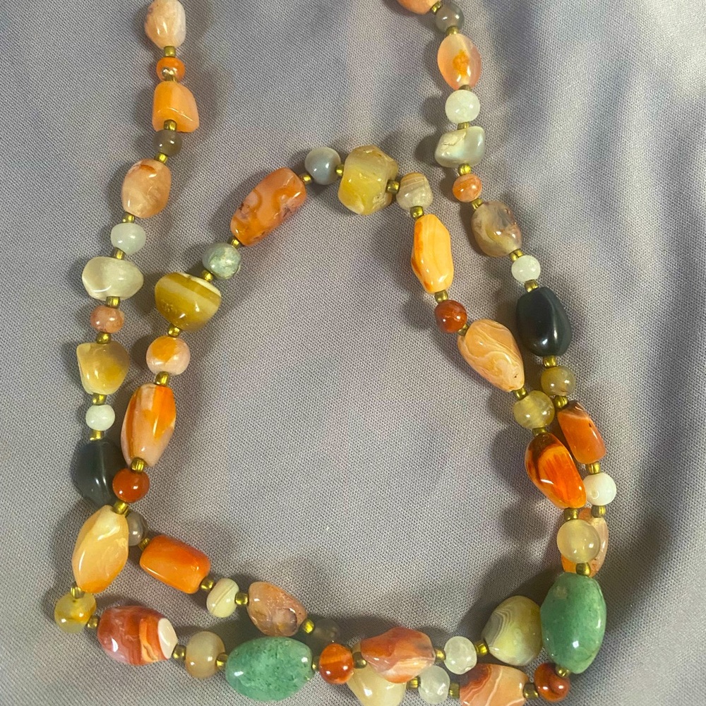 Multi-color stone necklace.